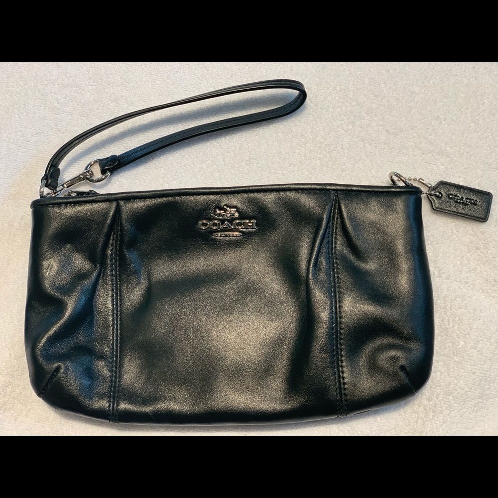 Black leather Coach purse